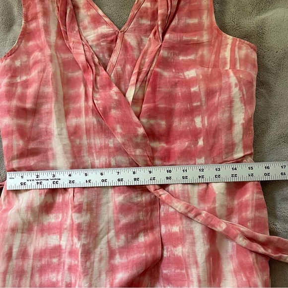 Calypso St. Barth Pink Shibori Dyed Wrap Dress Size Small Summer Linen Cotton - Picture 14 of 15
